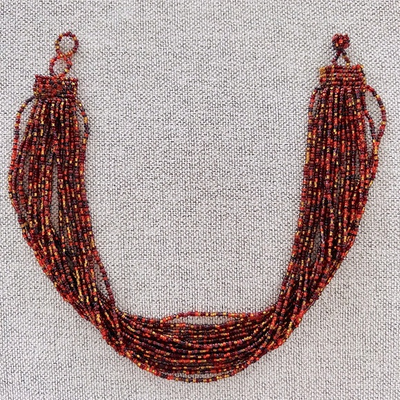 Amber Tone Multistrand Necklace - Picture 3 of 4